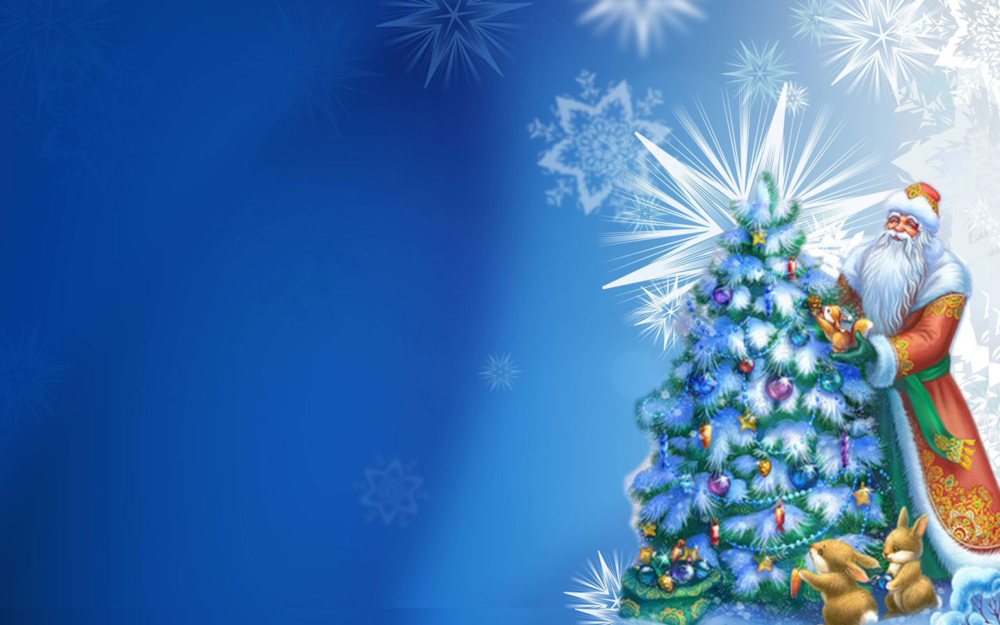 Новогодний фон для презентации Дед Мороз елка 